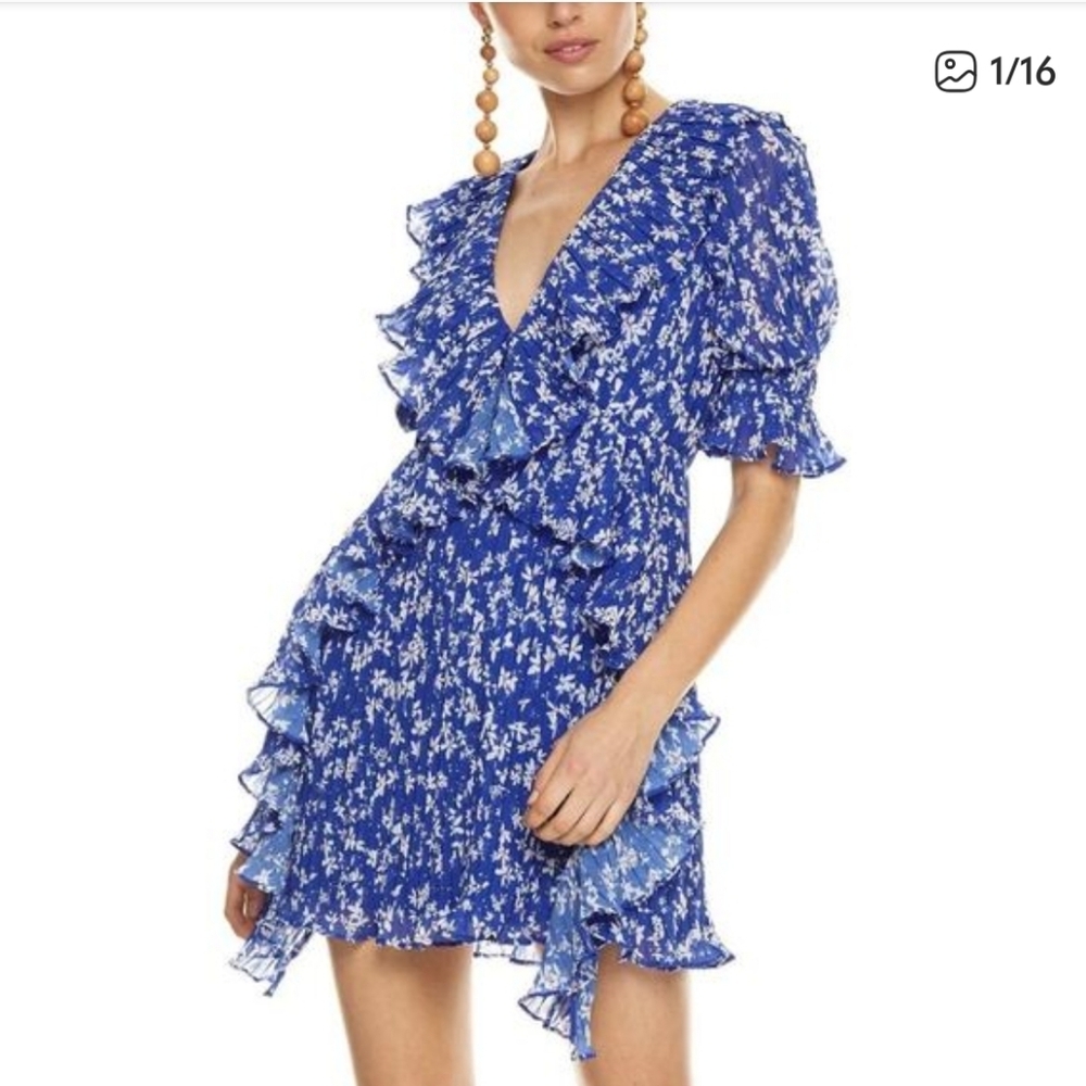 LA MAISON TALULAH-MEDITERRANEAN MINX Pleated Mini Dress Size M